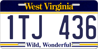 WV license plate 1TJ436
