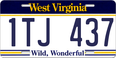 WV license plate 1TJ437