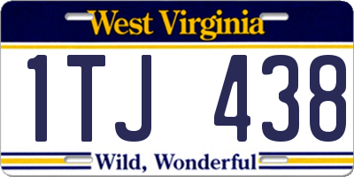 WV license plate 1TJ438