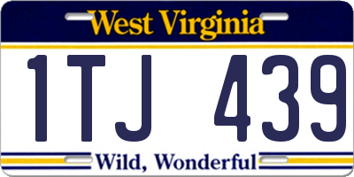 WV license plate 1TJ439