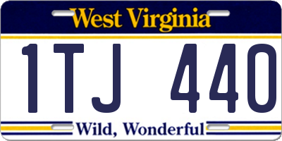 WV license plate 1TJ440