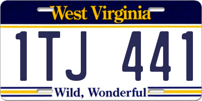 WV license plate 1TJ441