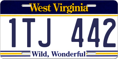 WV license plate 1TJ442