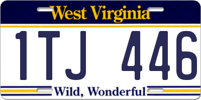 WV license plate 1TJ446