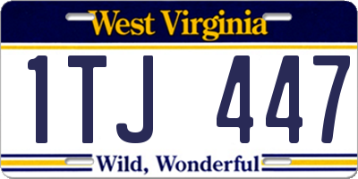WV license plate 1TJ447