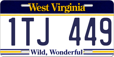 WV license plate 1TJ449