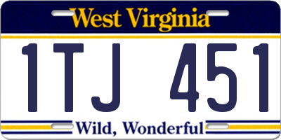 WV license plate 1TJ451