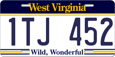 WV license plate 1TJ452