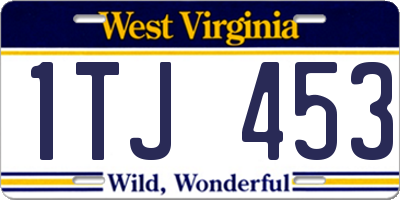 WV license plate 1TJ453