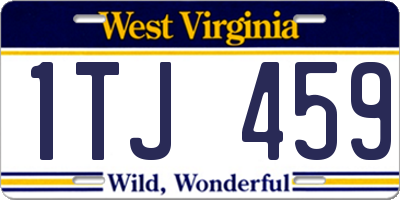 WV license plate 1TJ459