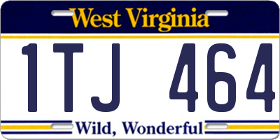 WV license plate 1TJ464