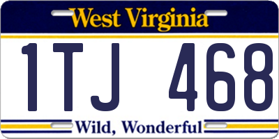 WV license plate 1TJ468