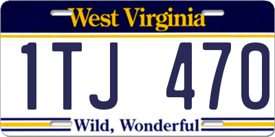 WV license plate 1TJ470
