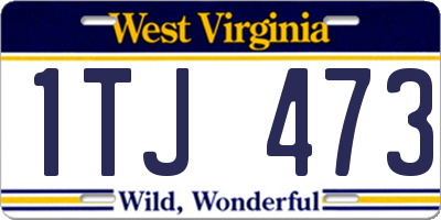 WV license plate 1TJ473