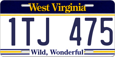 WV license plate 1TJ475