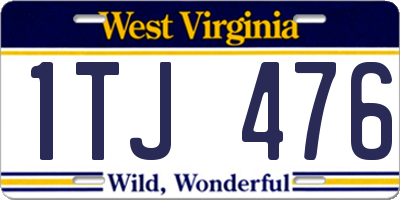 WV license plate 1TJ476