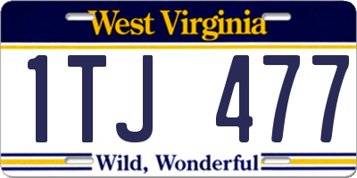 WV license plate 1TJ477
