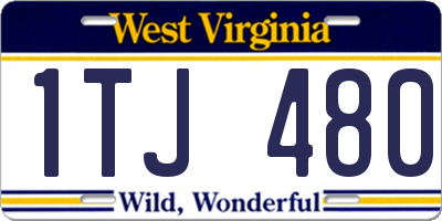 WV license plate 1TJ480