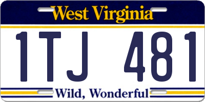 WV license plate 1TJ481