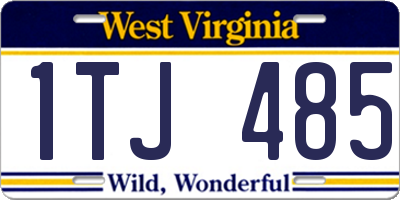 WV license plate 1TJ485