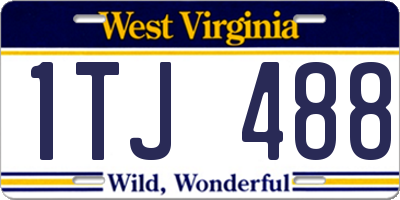 WV license plate 1TJ488