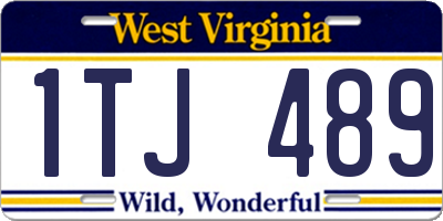 WV license plate 1TJ489