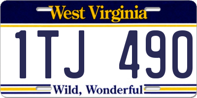 WV license plate 1TJ490