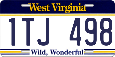 WV license plate 1TJ498
