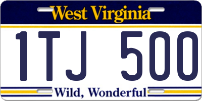 WV license plate 1TJ500