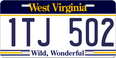 WV license plate 1TJ502