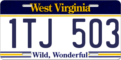 WV license plate 1TJ503