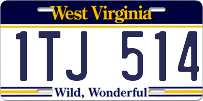 WV license plate 1TJ514