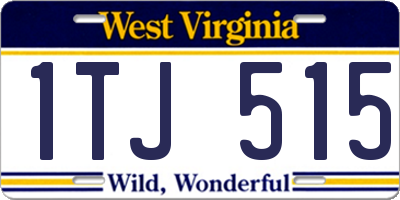 WV license plate 1TJ515