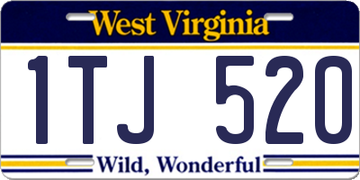 WV license plate 1TJ520