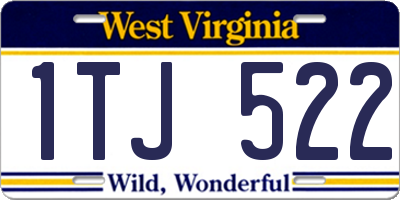WV license plate 1TJ522