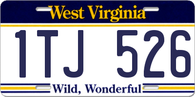 WV license plate 1TJ526