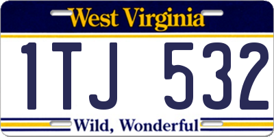 WV license plate 1TJ532