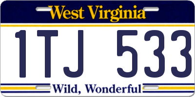 WV license plate 1TJ533