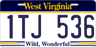 WV license plate 1TJ536