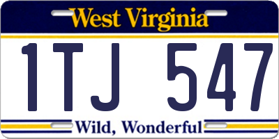 WV license plate 1TJ547