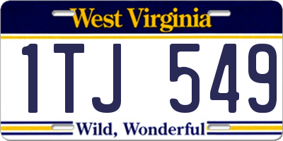 WV license plate 1TJ549