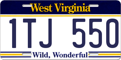 WV license plate 1TJ550