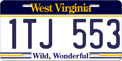 WV license plate 1TJ553