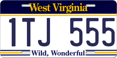 WV license plate 1TJ555