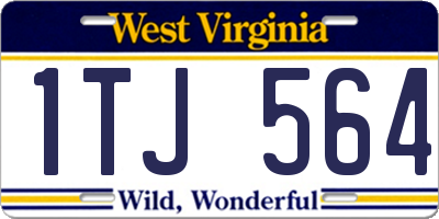 WV license plate 1TJ564