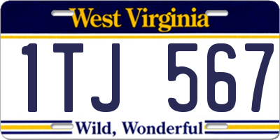 WV license plate 1TJ567