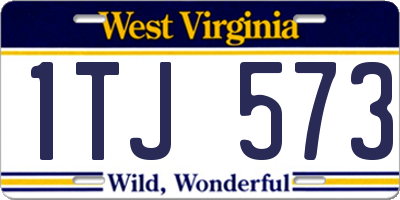 WV license plate 1TJ573
