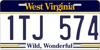 WV license plate 1TJ574