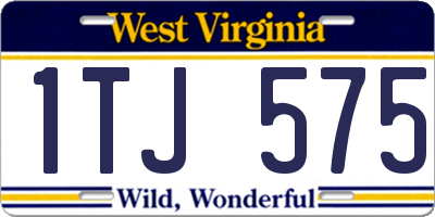 WV license plate 1TJ575