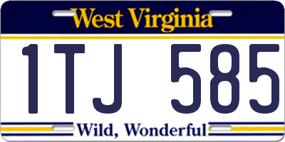 WV license plate 1TJ585